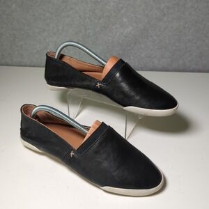 FRYE Women's Melanie Leather  Slip On Flats Loafers Comfort Shoes 8 Black Shoes